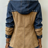Dolores - Chaqueta con Capucha en Marino y Camel