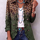 Mercedes - Chaqueta blazers Leopardo Degradado con Volantes