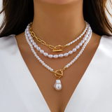 Ērika - Vintage Pearl kaklarota iekš Multi - Layer dizains