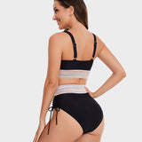 Augstās vidukļa bikini ar krāsainu bloku – atbalsts, komforts un stilīgs dizains