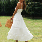 Sophie™ - Balts Maxi Pludmales Kleita